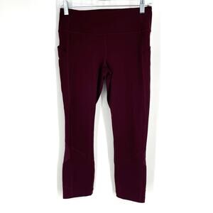 Lululemon Pace Rival Crop 22" Leggings Size 6 Garnet Red